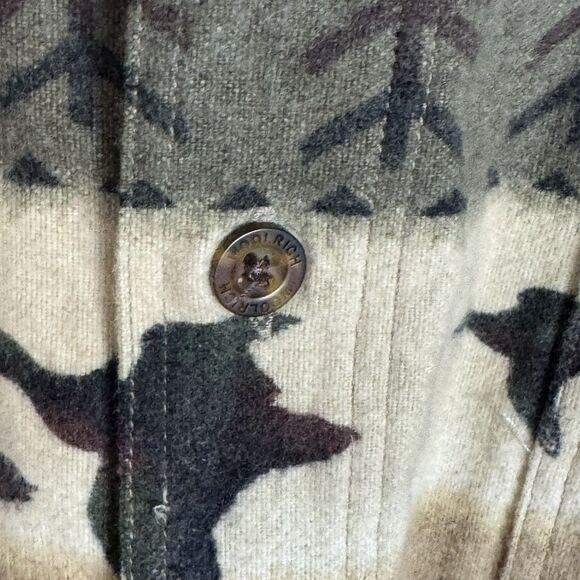 VINTAGE WOOLRICH Mens Beige Duck Chamois Long Sleeve Shirt Size L Outdoors Hunt - Picture 4 of 11